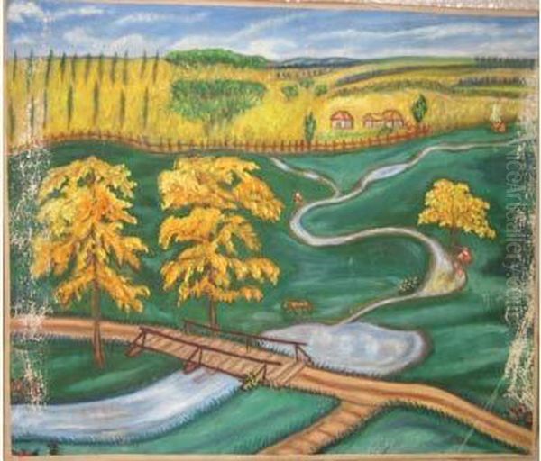 Paysage Polonais, Wierzbiorny, Circa 1930-1940 by Sophie De Schomberg Szymberska