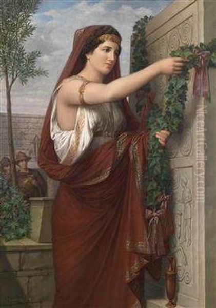 Vestal Virgin With Wreath Of Ivy by Carl Friedrich Deckler