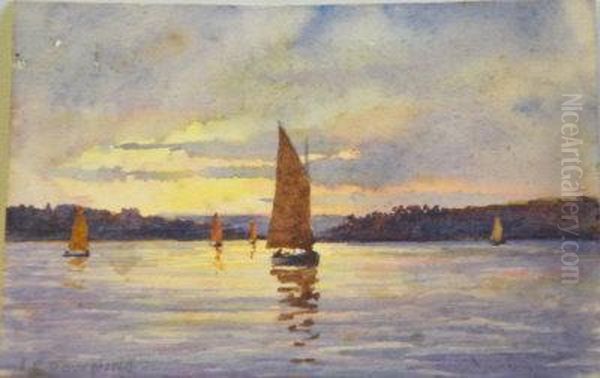 Sailing Boats On The Fal. by John E. Downing