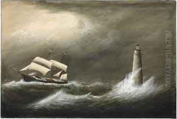 Ship Passing Minot's Light by Clement Drew