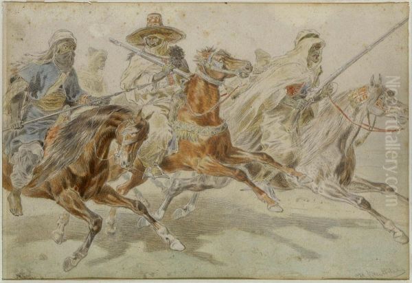 Arabische Reiter by Otto Clemens Fikentscher