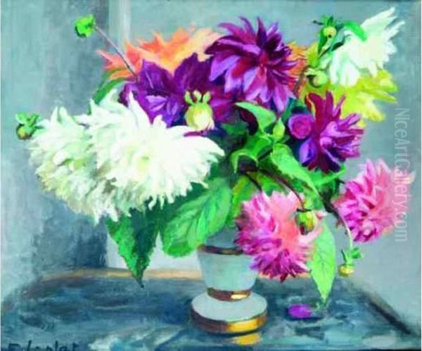 Vase Aux Dahlias by France Leplat