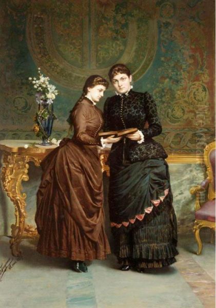 Portrait Of Louisa And Aline Bruce Of Dyffryn St Nicholas by Salvatore Frangiamore