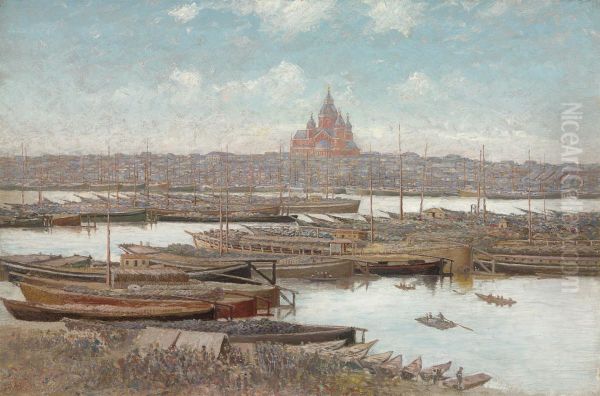 View Of Alexander Nevsky Cathedral, Nizhny Novgorod by George Albert Frost