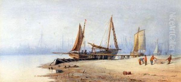 The Drying Nets, Gorleston by Charles Harmony Harrison