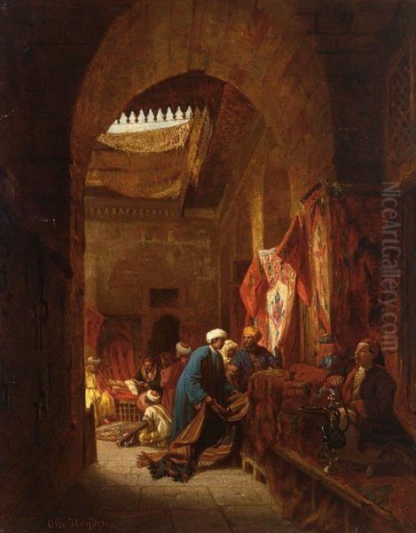 Carpet Dealers In The Souk by Otto Johann Heinrich Heyden