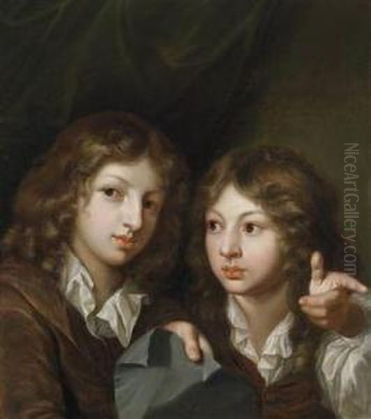 Portrait Of Two Boys by Georg Andreas Hoffman