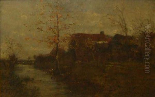 A Farmstead By A River by Charles Holloway