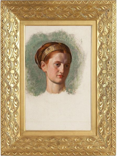 Portrait Study Of Miss Isabella Waugh by William Holman Hunt