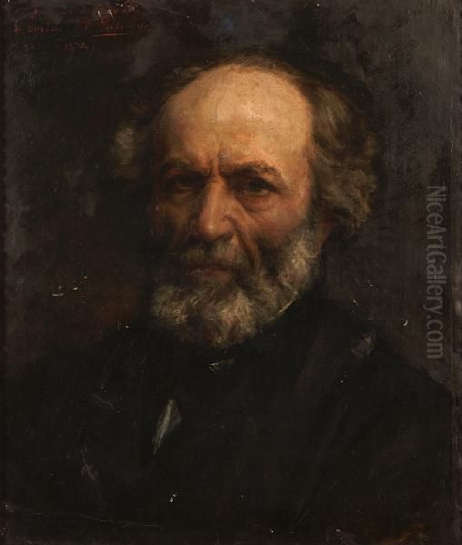 A Portrait Of A Bearded Gentleman by Felix Armand Marie Jobbe-Duval