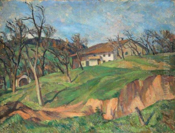 A Springlandscape With A Settlement by Otto Kopp