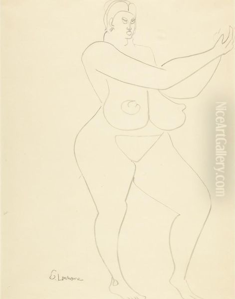 Nude, Arms Raised To Her Left by Gaston Lachaise