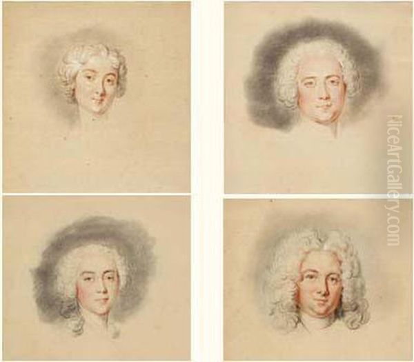 Suite De Quatre Portraits Dessines by Jean Baptiste Masse