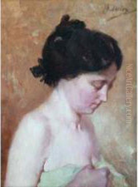 Jeune Femme A La Toilette. by Joseph Milon