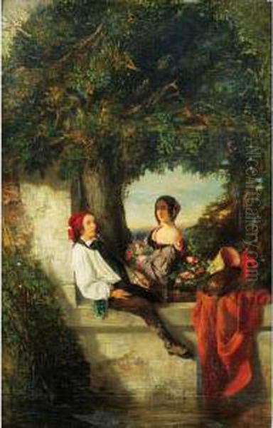 Conversation Sous Un Arbre by Celestin Francois Nanteuil