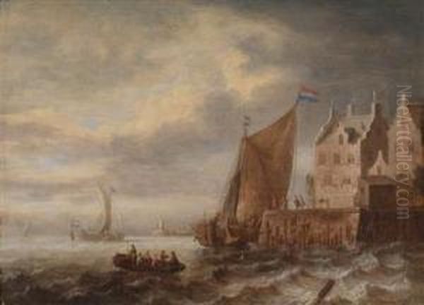 A Coastal Landscape With A Choppy Sea by Jan Peeters