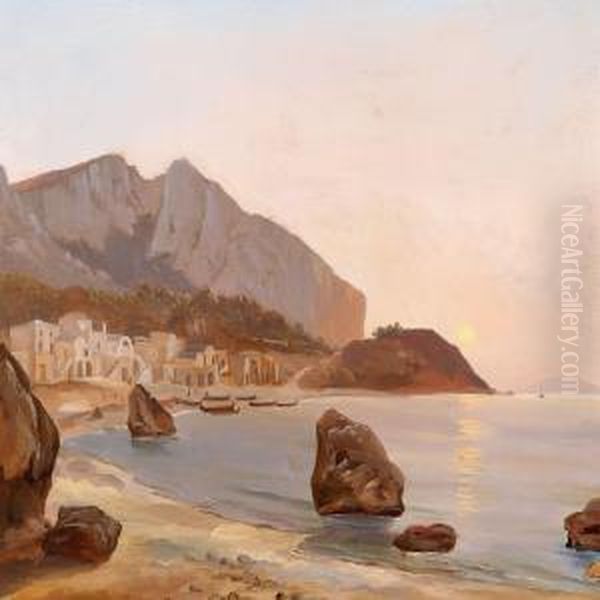 Coastal Scene Near Sorrento by Fritz Petzholdt