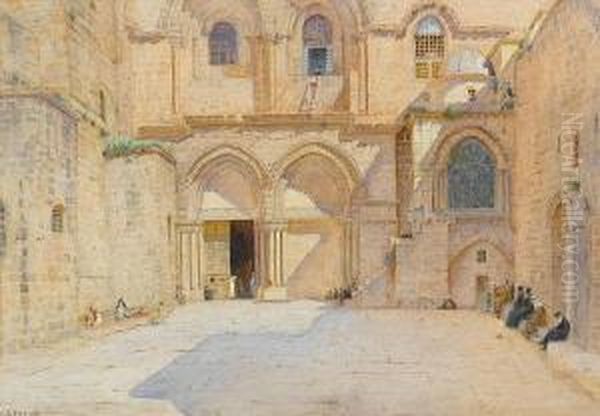 The Church Of The Holy Sepulchre, Jerusalem by Charles Barrow Prescott