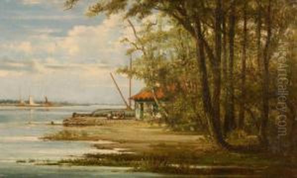 Boat House On The River by Louis Pulinckx