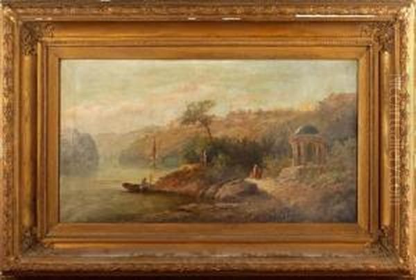 Romantic Eastern River Scene by James Baker Pyne