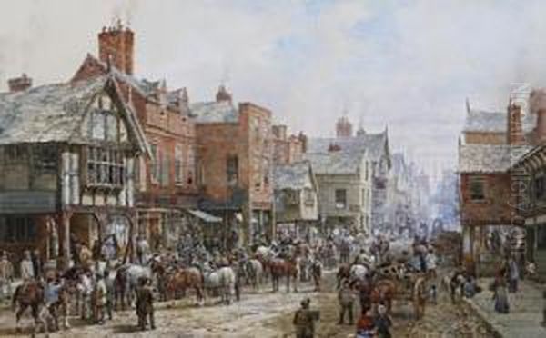 The Horse Fair, Foregate Street, Chester by Louise Rayner