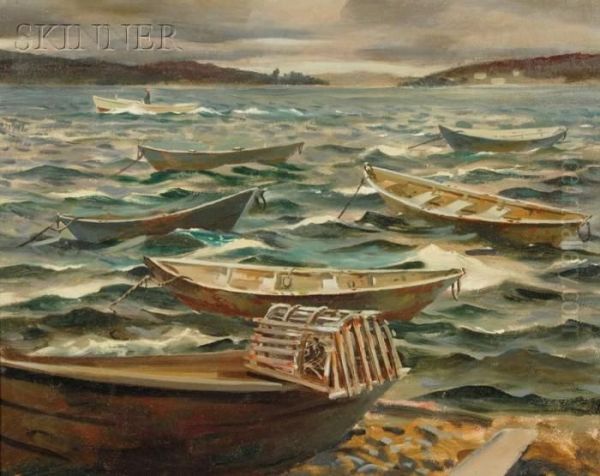 Lobster Dories/a Cohasset View by Mcivor Reddie