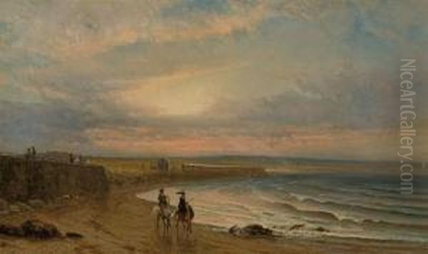 Horseback Riders On The Beach by Frederick Rondel Sr.