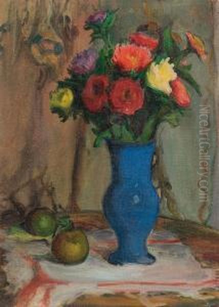 Blue Vase by Wladyslaw Slewinski