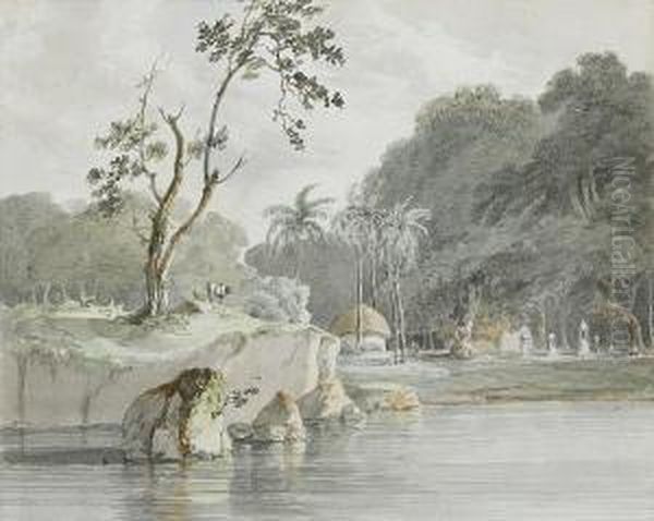 On The Ganges Near Culna Oil Painting by Charles Hamilton Smith