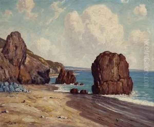 Likely The Malibu Coast Oil Painting by Charles L.A. Smith