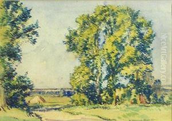 A Summer Day, Long Crendon; Study Of Trees by David Murray Smith