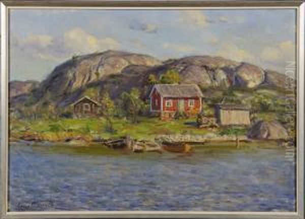 Skargardslandskap Oil Painting by Ernst Smith