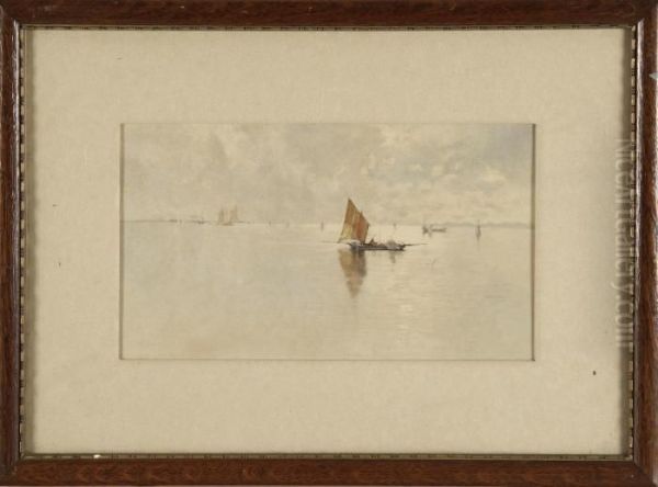 Venetian Boats Oil Painting by Francis Hopkinson Smith