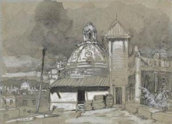 Chapel Roof Of San Antonio, Mexico City Oil Painting by Francis Hopkinson Smith