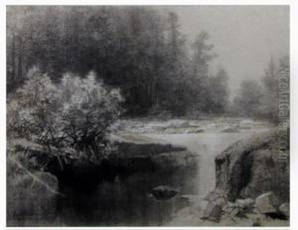 White Mountain Landscape With Stream Oil Painting by Francis Hopkinson Smith