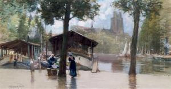 Port Scene Oil Painting by Francis Hopkinson Smith