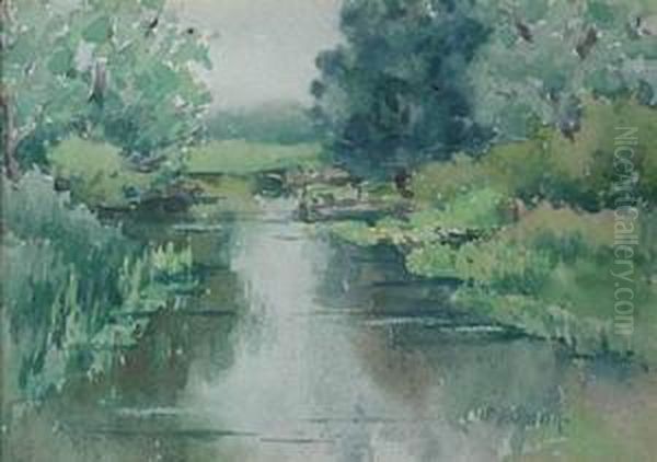 Riverscape Oil Painting by Francis, Francesco Smith