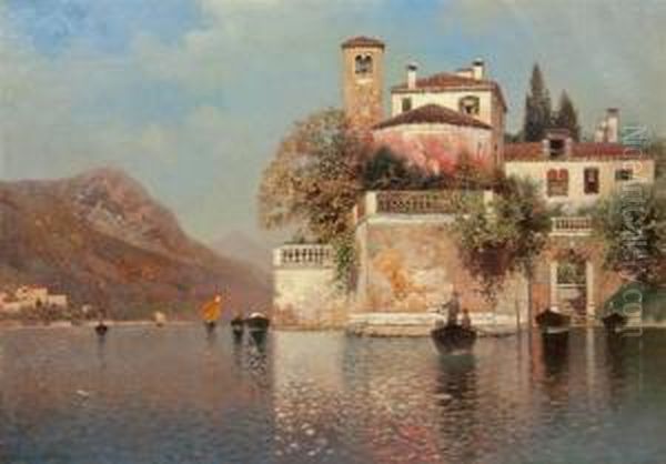 Italian Villa Oil Painting by Henry Pember Smith