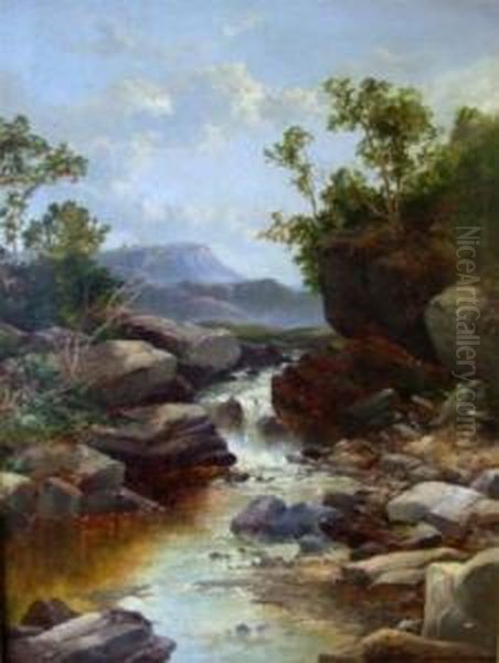 A Waterfall Oil Painting by John Brandon Smith