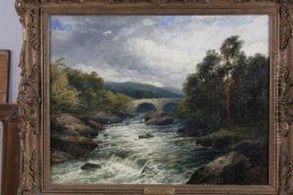 Cascade A Invermoriston Oil Painting by John Brandon Smith