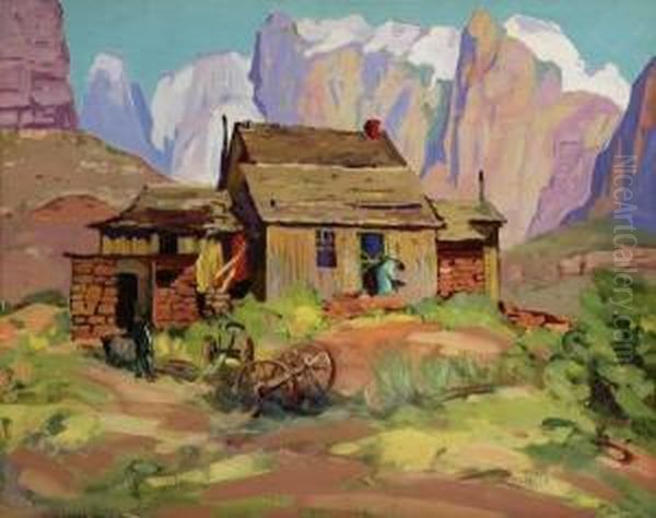 Mormon House, Utah Oil Painting by John Christopher Smith