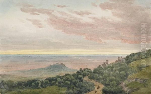 An Extensive Italianate Landscape Oil Painting by John Warwick Smith