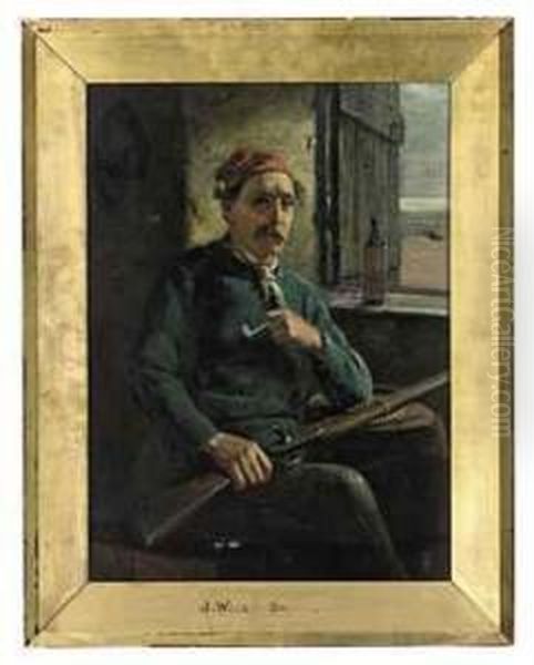 Fisherman Seated By A Window Oil Painting by John Wells Smith