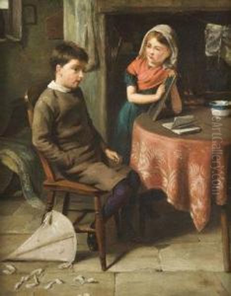 The Lesson Oil Painting by John Wells Smith