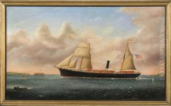 The Steam/sail Vessel Oil Painting by Joseph B. Smith