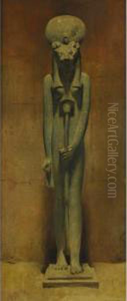 Standing Sekhmet, Karnak Oil Painting by Joseph Lindon Smith