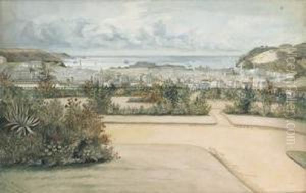 View From Penlae Villas, Stoke, Devon Oil Painting by Louisa Stone Smith