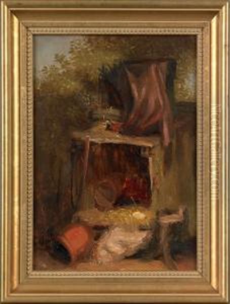 Hens Nests Sketch Oil Painting by Mary Russell Smith