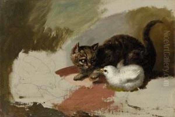 Jersey Smith (mary Smith's Cat) Oil Painting by Mary Russell Smith