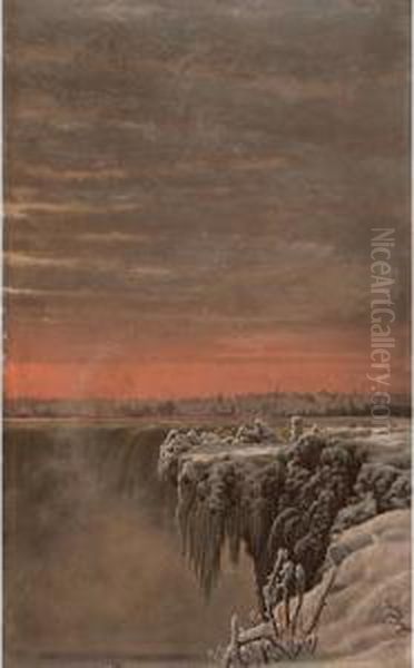 Niagara Falls In Winter Oil Painting by Mortimer L. Smith